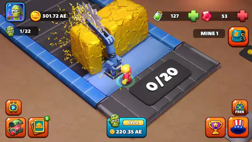 Idle Zombie Miner: Tycoon Oro screenshot