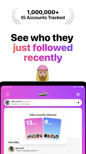 Katch: Recent Follow Tracker screenshot