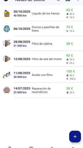 Libro de mantenimiento coche screenshot