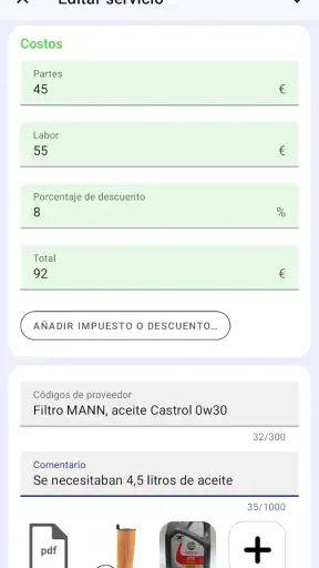 Libro de mantenimiento coche screenshot