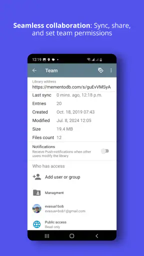 Memento Database screenshot