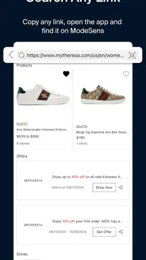 ModeSens: Purchase Assistant screenshot
