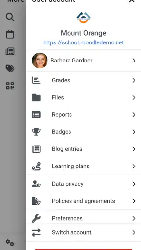 Moodle screenshot