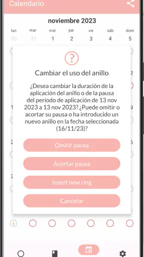 MyRing - anillo anticonceptivo screenshot