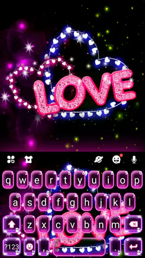 Neon Love Teclado screenshot