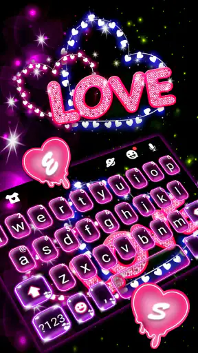 Neon Love Teclado screenshot