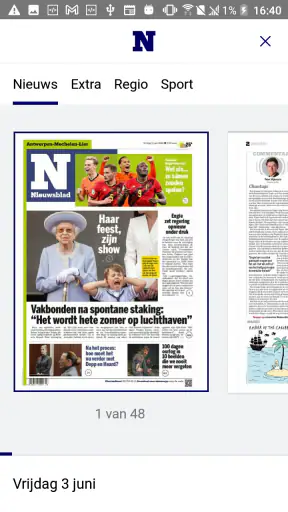Nieuwsblad Krant screenshot