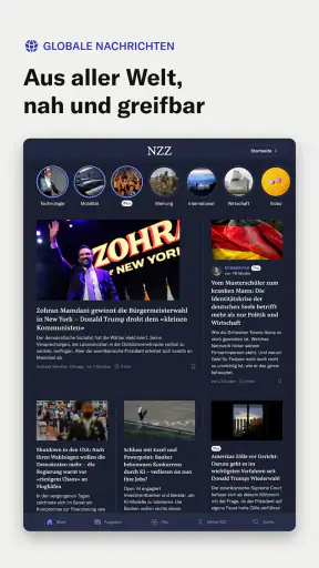 NZZ Nachrichten screenshot