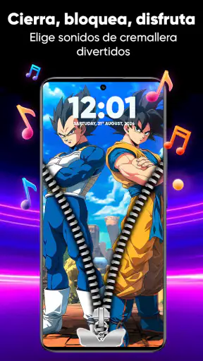 Pantalla Bloqueo Zíper & Fondo screenshot