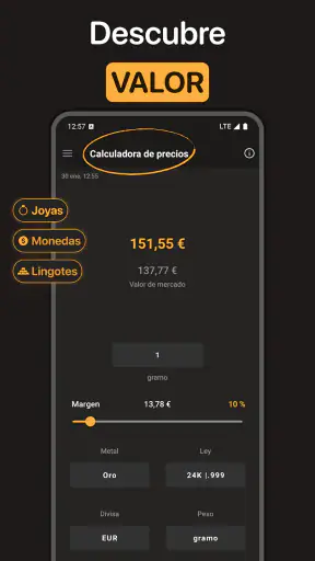 Precio del oro hoy screenshot