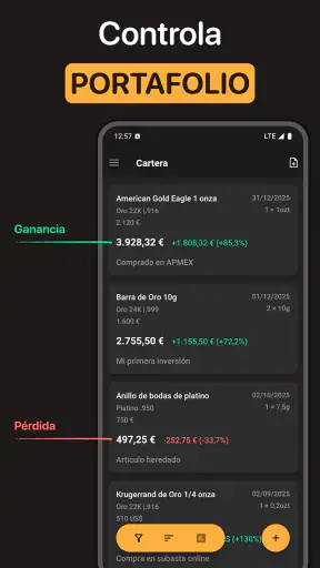 Precio del oro hoy screenshot