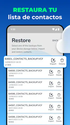 Recuperar contactos & Respaldo screenshot