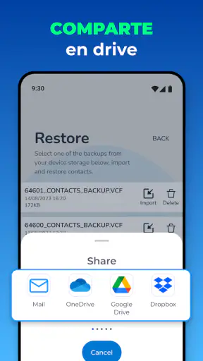 Recuperar contactos & Respaldo screenshot