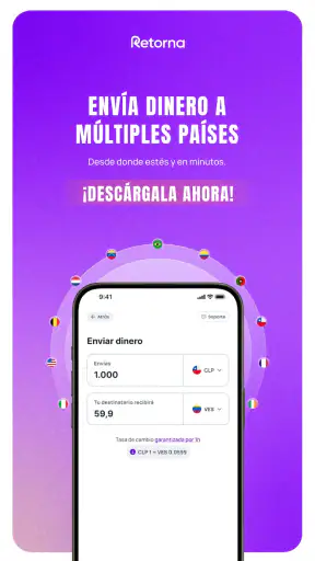 Retorna: envía dinero seguro screenshot