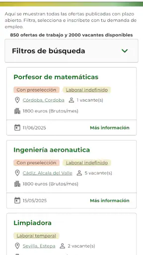 SAE.Servicio Andaluz de Empleo screenshot