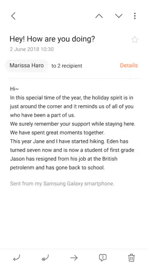 Samsung Email screenshot