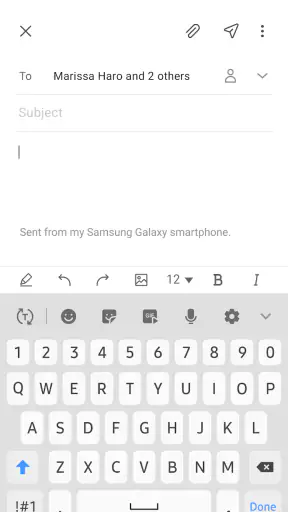 Samsung Email screenshot