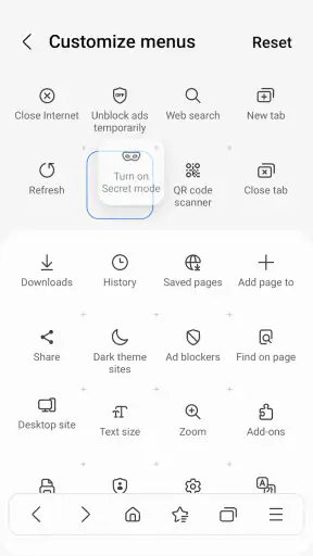 Samsung Browser screenshot