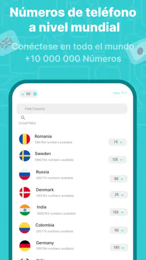 SimCode: Números virtuales SMS screenshot