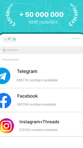 SimCode: Números virtuales SMS screenshot