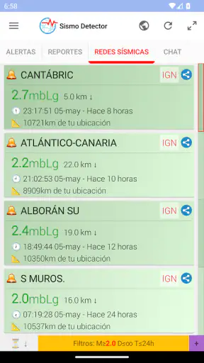 Sismo Detector screenshot