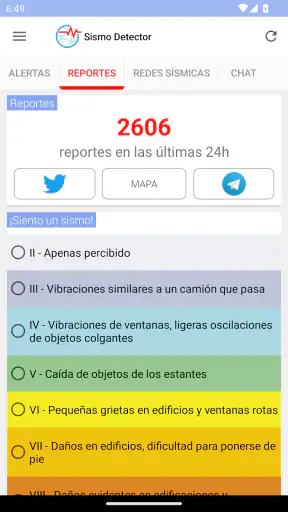 Sismo Detector screenshot
