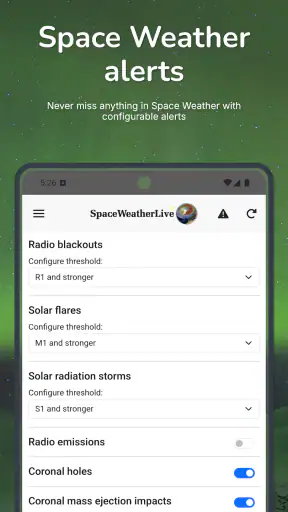 SpaceWeatherLive screenshot