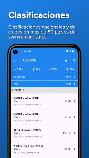 SplashMe - Resultados Natación screenshot