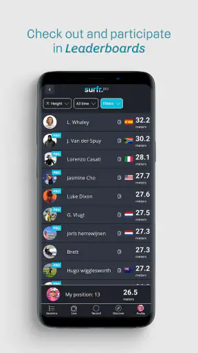 The Surfr. App screenshot