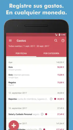 Toshl Finanzas gastos ingresos screenshot