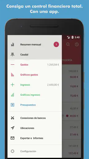 Toshl Finanzas gastos ingresos screenshot
