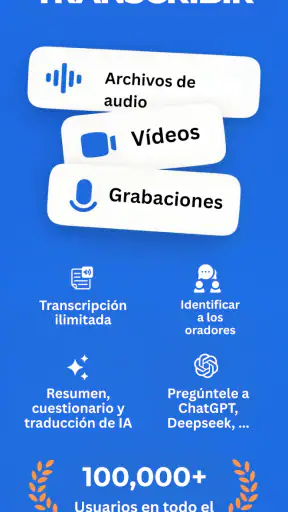 Transcribir audio a texto screenshot