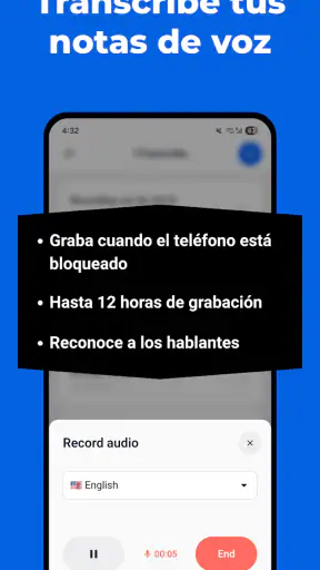 Transcribir audio a texto screenshot