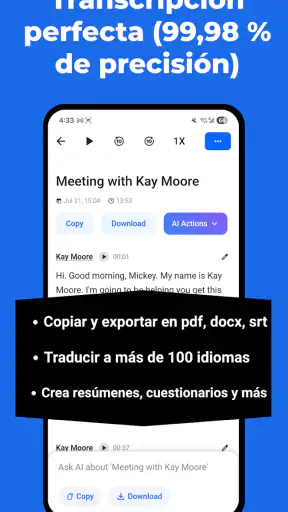 Transcribir audio a texto screenshot