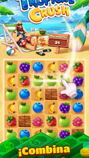 Tropical Crush: Dinero Real screenshot