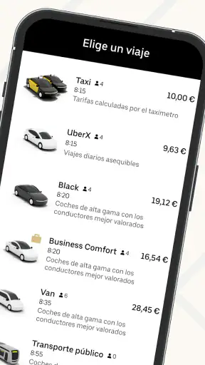Uber - Viajes en taxi y más screenshot