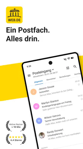 WEB.DE Mail, Cloud & News screenshot