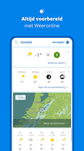 Weeronline: weer & buien radar screenshot