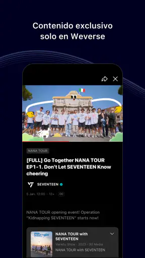 Weverse, Acércate a tu artista screenshot