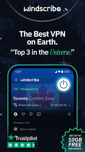 Windscribe VPN screenshot
