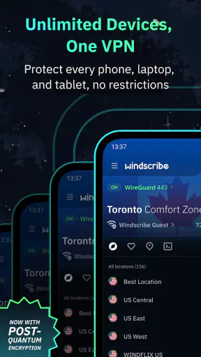 Windscribe VPN screenshot
