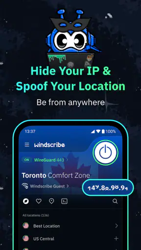Windscribe VPN screenshot
