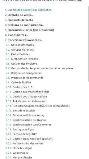 Caisse enregistreuse en ligne screenshot