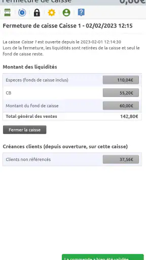 Caisse enregistreuse en ligne screenshot