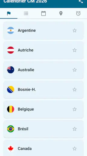 Calendrier Coupe du Monde 2026 screenshot