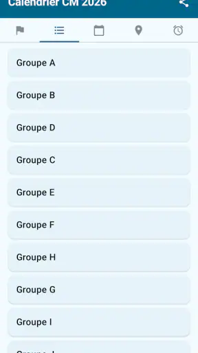 Calendrier Coupe du Monde 2026 screenshot