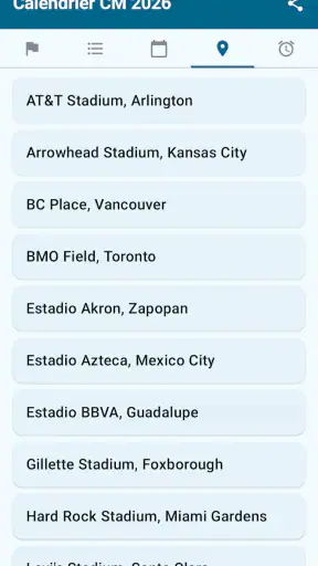 Calendrier Coupe du Monde 2026 screenshot