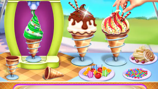 crème glacée cône cuisson chef screenshot