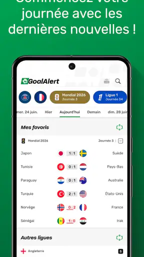 GoalAlert Foot 2026 Résultats screenshot