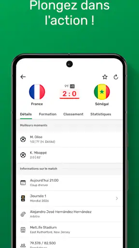 GoalAlert Foot 2026 Résultats screenshot